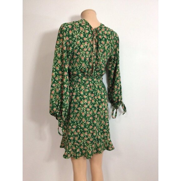 Boho Floral Green Dress Womens Large - Picture 6 of 8
